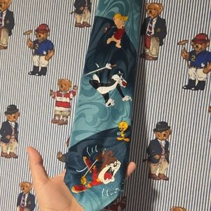 Vintage 1994 Warner Bros Tie Balancine Looney Tunes Golf 1997 Warner Bros